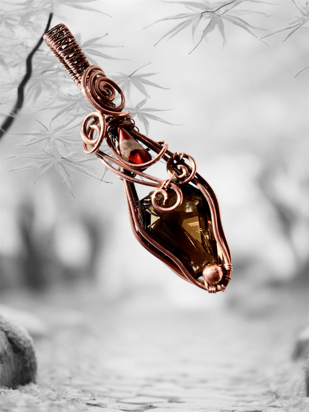 Smokey Quartz Faceted Coffin Pendant