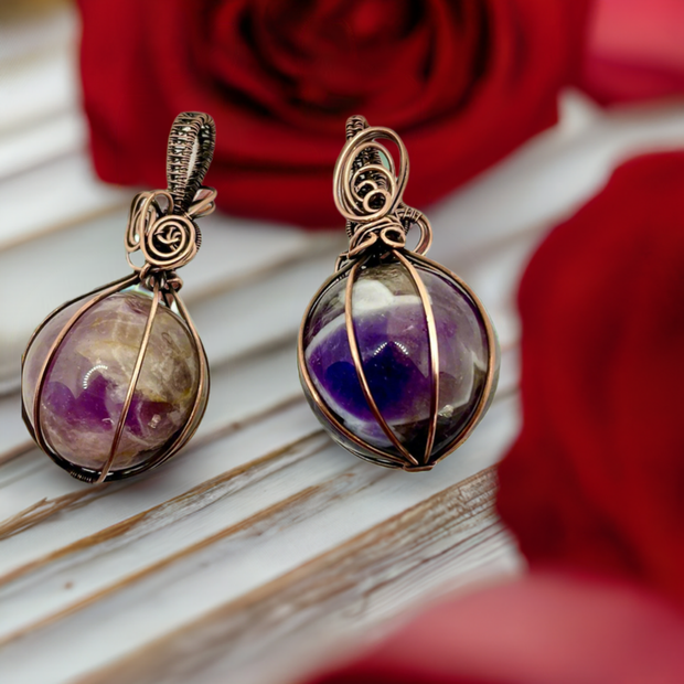 Amethyst Sphere Pendants