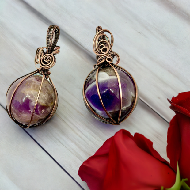 Amethyst Sphere Pendants