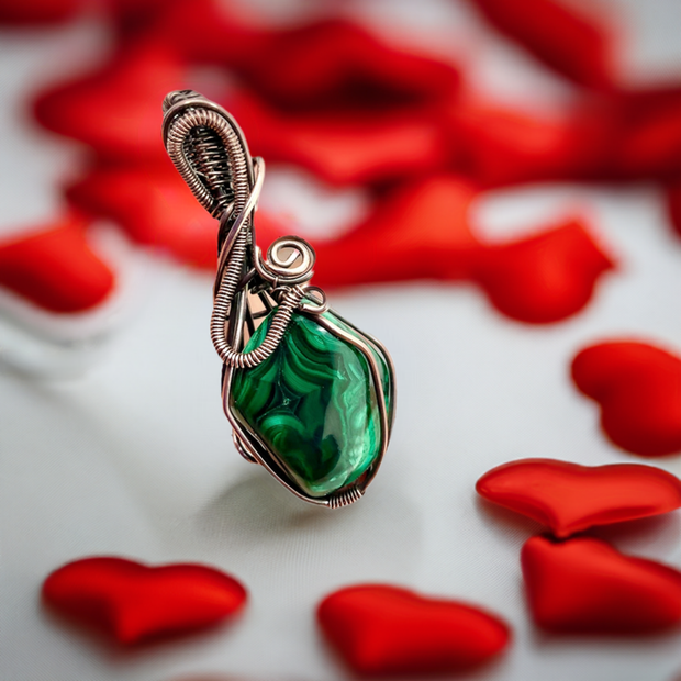 Malachite Wire Wrapped Pendant