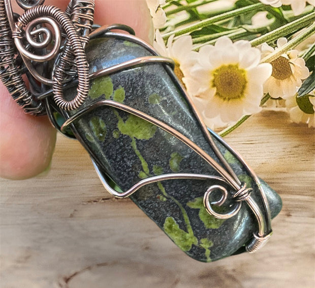 Kambaba Jasper Wire Wrapped Pendant