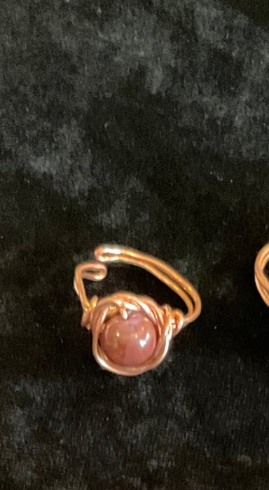 Wire Wrapped Gemstone Adjustable Rings - Connie’s Crystals 