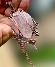 Rose Quartz Wire Wrapped Worry Stone