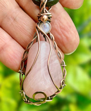 Rose Quartz Wire Wrapped Pendant