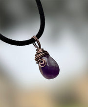 Amethyst Faceted Wire Wrapped Pendant