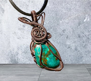 Chrysocolla Wire Wrapped Pendant