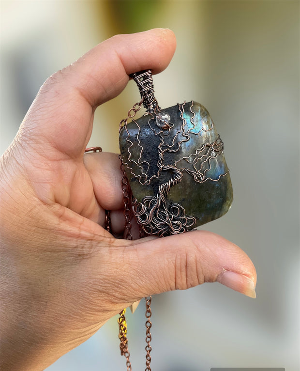 Labradorite Tree Of Life Pendant