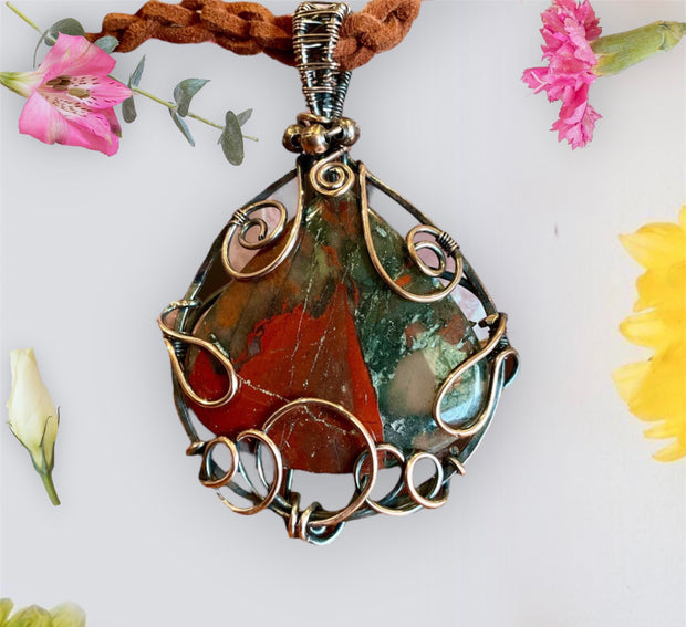 Bloodstone Wire Wrapped Pendant - Connie’s Crystals 