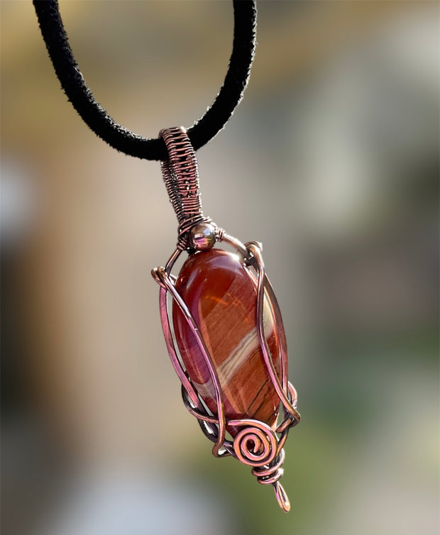 Red Jasper Wire Wrapped Pendant