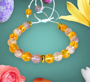 Amethyst & Citrine Beaded Bracelet