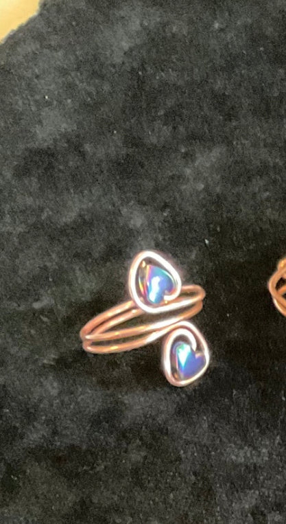 Wire Wrapped Gemstone Adjustable Rings - Connie’s Crystals 