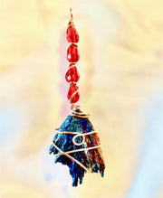 Black Kyanite Titanium Aura Witches Broomstick