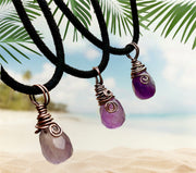 Amethyst Faceted Wire Wrapped Pendant