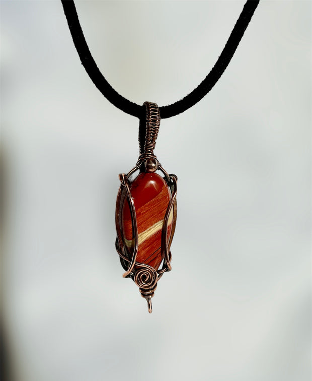 Red Jasper Wire Wrapped Pendant