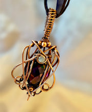 Amethyst & Moonstone Wire Wrapped Pendant