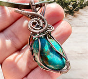 Chrysocolla Wire Wrapped Pendant