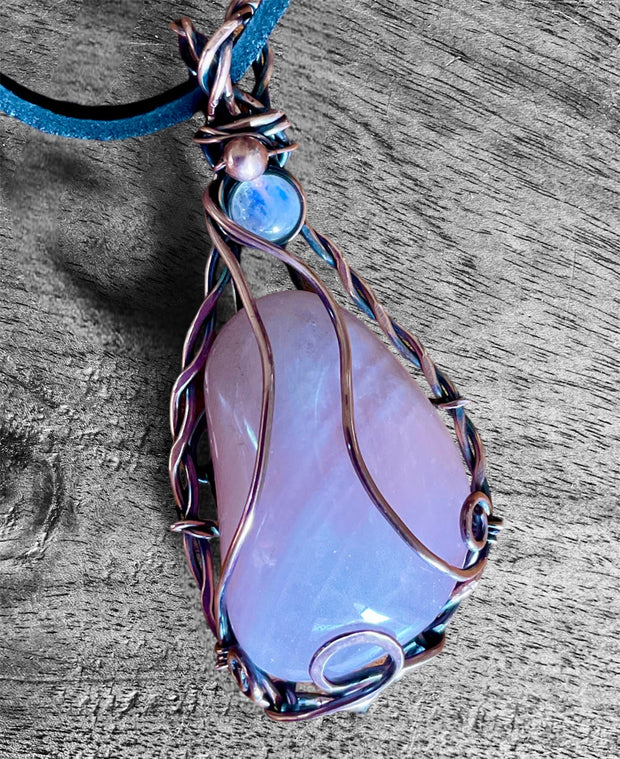 Rose Quartz Wire Wrapped Pendant