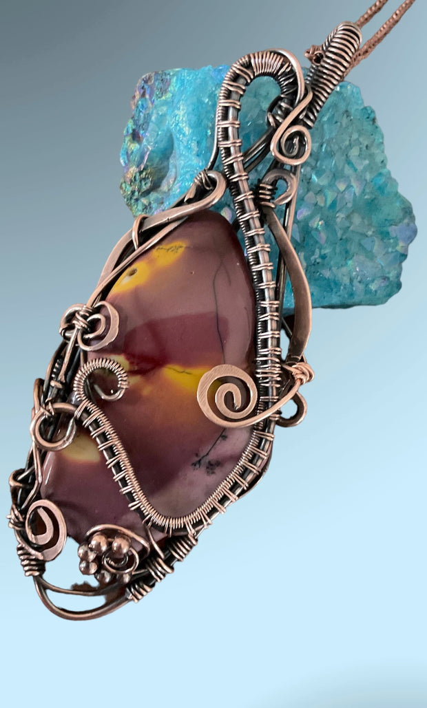 Mookite Jasper Wire Wrapped Pendant - Connie’s Crystals 