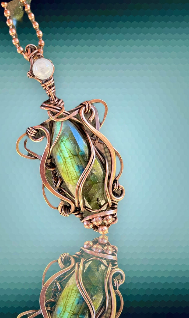 Labradorite Wire Wrapped Pendant - Connie’s Crystals 