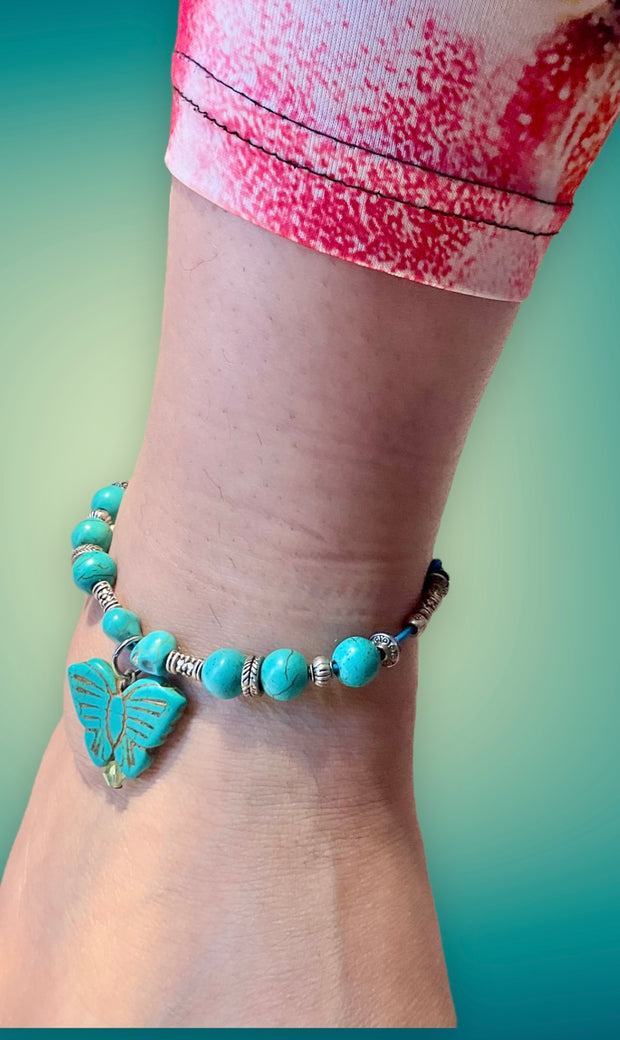 Howlite Turquoise Anklet - Connie’s Crystals 