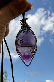 Rainbow Fluorite Wire Wrapped Pendant - Connie’s Crystals 