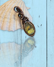 Wire Wrapped Labradorite Pendant - Connie’s Crystals 