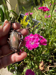 Pink Labradorite Wire Wrapped Pendant - Connie’s Crystals 