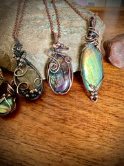 Wire Wrapped Labradorite Pendant - Connie’s Crystals 