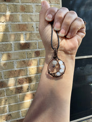 Selenite And Moonstone Moon Pendant - Connie’s Crystals 