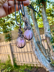 Rose Aura Quartz Pendant - Connie’s Crystals 