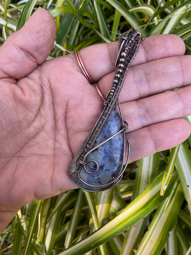 Sodalite Wire Wrapped Pendant - Connie’s Crystals 