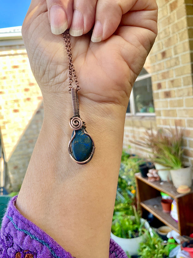 Azurite With Chrysocholla Pendant - Connie’s Crystals 