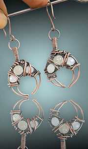 Selenite and Moonstone Handcrafted Earrings - Connie’s Crystals 