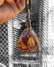 Mookaite Wire Wrapped Pendant - Connie’s Crystals 