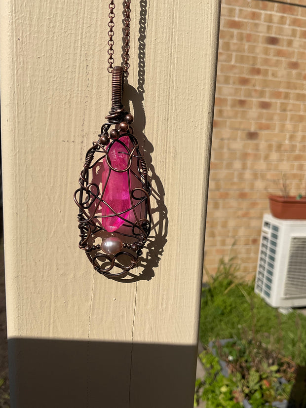 Pink Aura Quartz Pendant - Connie’s Crystals 