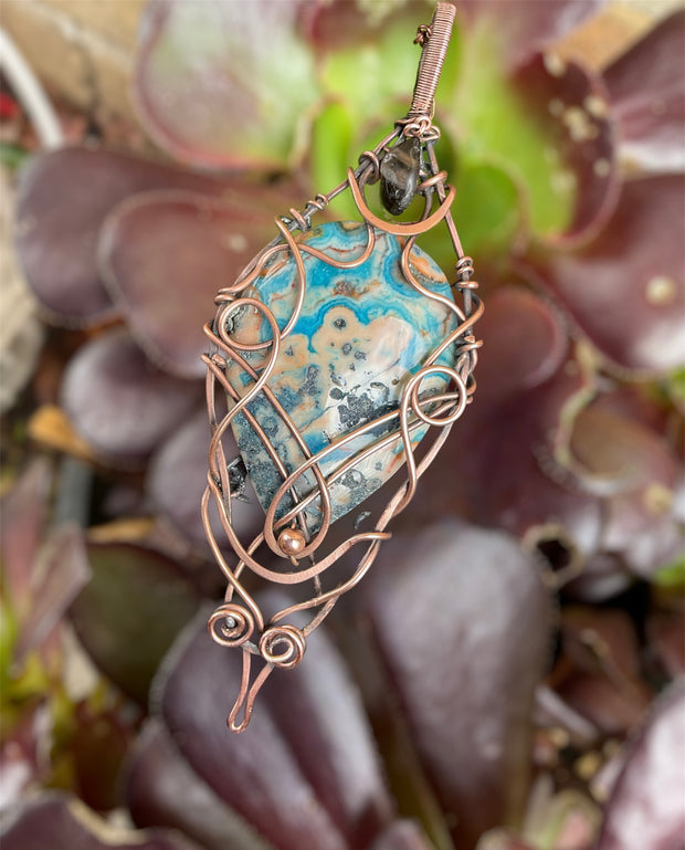 Blue Crazy Lace Agate Pendant - Connie’s Crystals 