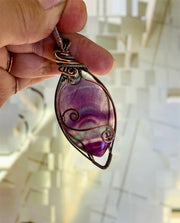 Rainbow Fluorite Wire Wrapped Pendant - Connie’s Crystals 