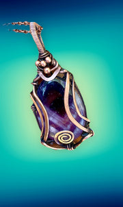 Chevron Amethyst Wire Wrapped Pendant - Connie’s Crystals 