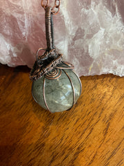 Rutilated Quartz Wire Wrapped Orb Pendant - Connie’s Crystals 