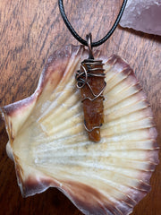 Orange Kyanite Wire Wrapped Pendant - Connie’s Crystals 