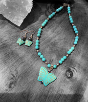 Howlite Turquoise Necklace and Earrings Set - Connie’s Crystals 