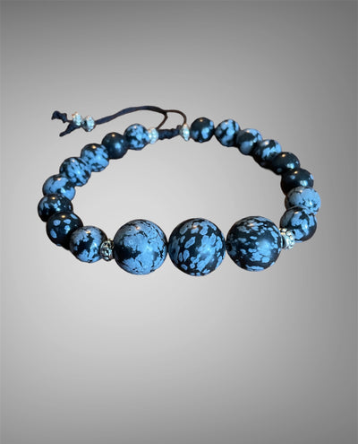 Snowflake Obsidian Adjustable Bracelet - Connie’s Crystals 