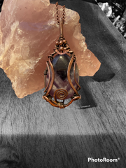 Chevron Amethyst Wire Wrapped Pendant - Connie’s Crystals 