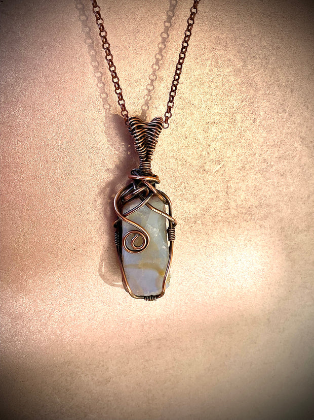 White Boulder Opal Pendant - Connie’s Crystals 