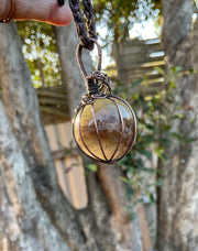 Rutilated Quartz Wire Wrapped Orb Pendant - Connie’s Crystals 