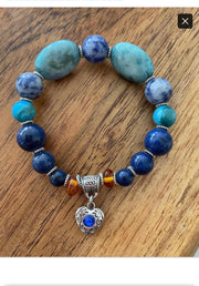 Sodalite, Crazy Lace Agate & Lapis Lazuli Gemstone Bracelet - Connie’s Crystals 