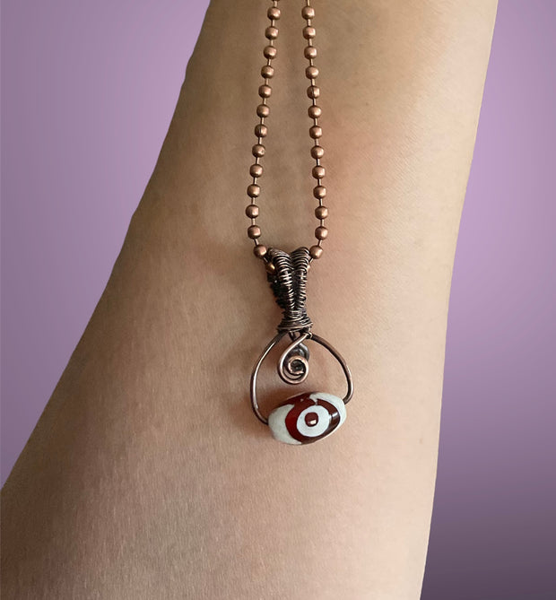 Evil Eye dZi Agate Pendant - Connie’s Crystals 