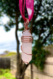 Rose Quartz Wire Wrapped Point