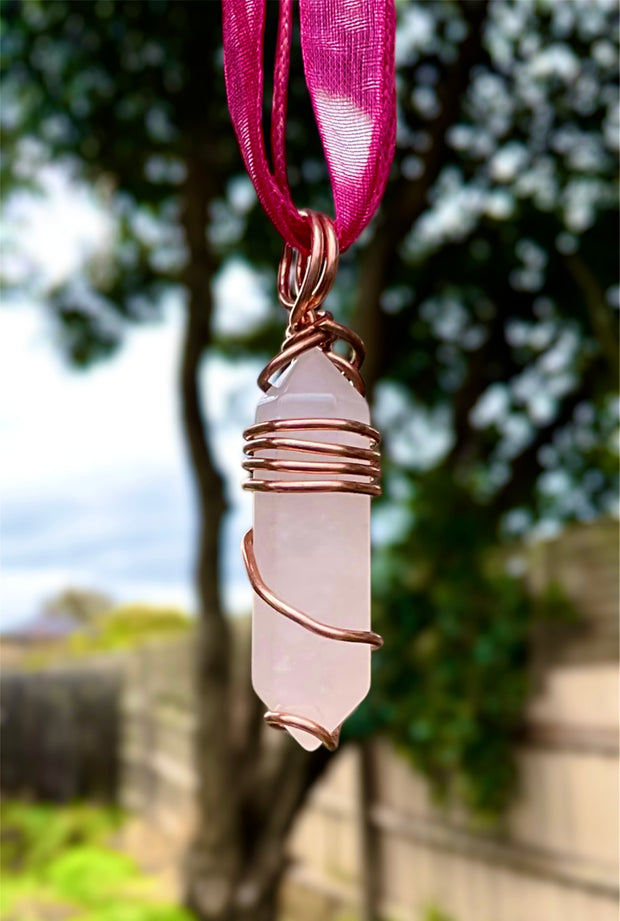 Rose Quartz Wire Wrapped Point