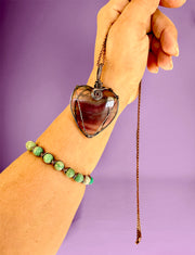 Rainbow Fluorite Heart Shaped Pendant - Connie’s Crystals 